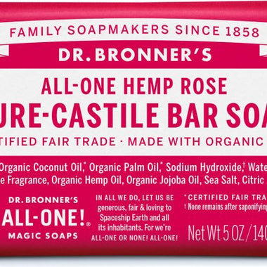 Dr Bronners Pure Castile Bar Soap - Rose