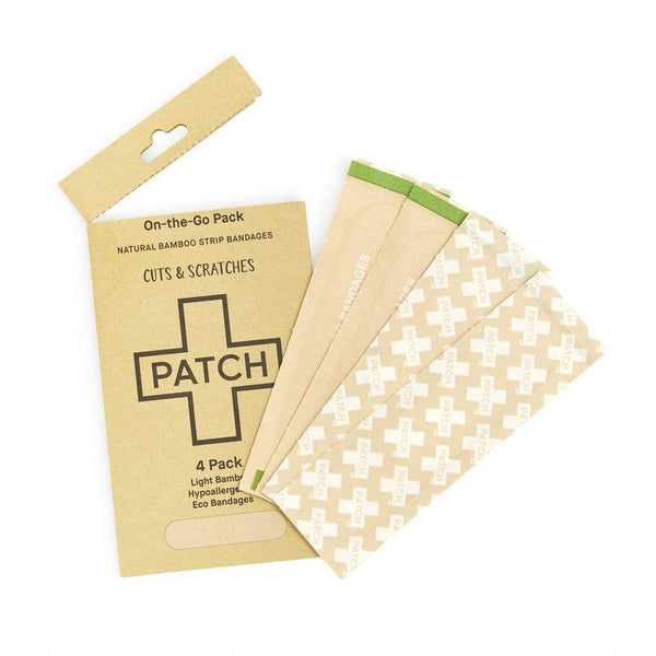 Organic Bamboo Adhesive Bandages - 'On The Go' 4 count