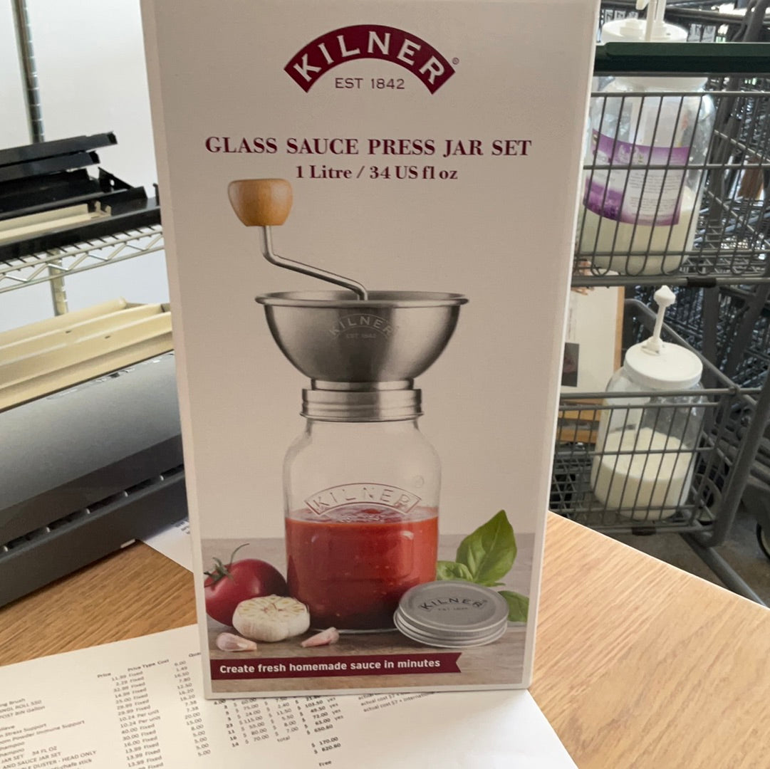 Glass Sauce Press Jar Set