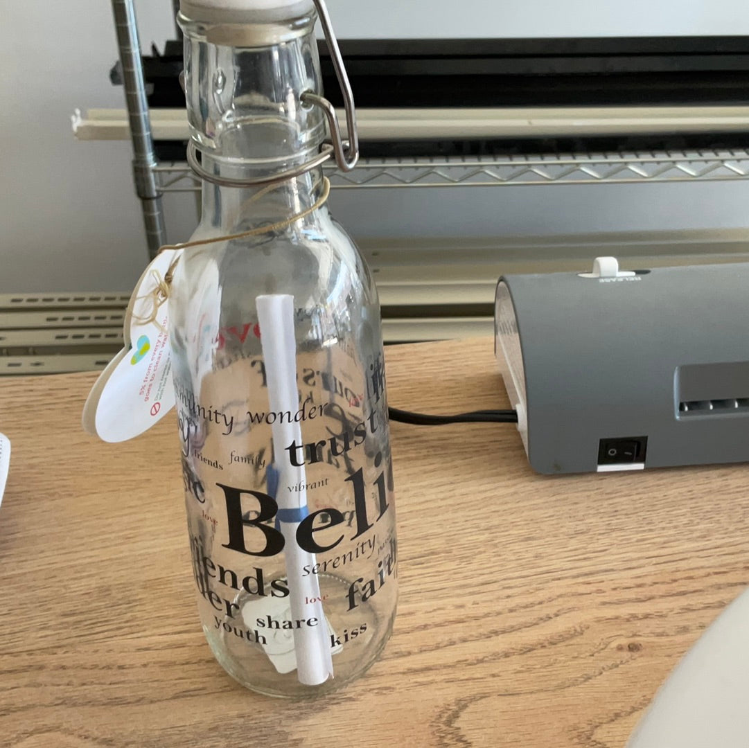 Glass Bottle Love + Believe