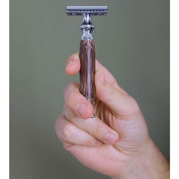 Double Edge Safety Razor with Natural Bamboo Handle