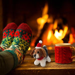 Santa's helpers - wool dog ornaments